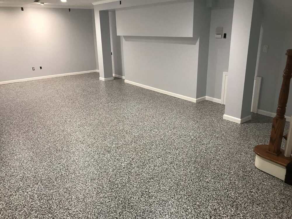 Clean coated basement floor