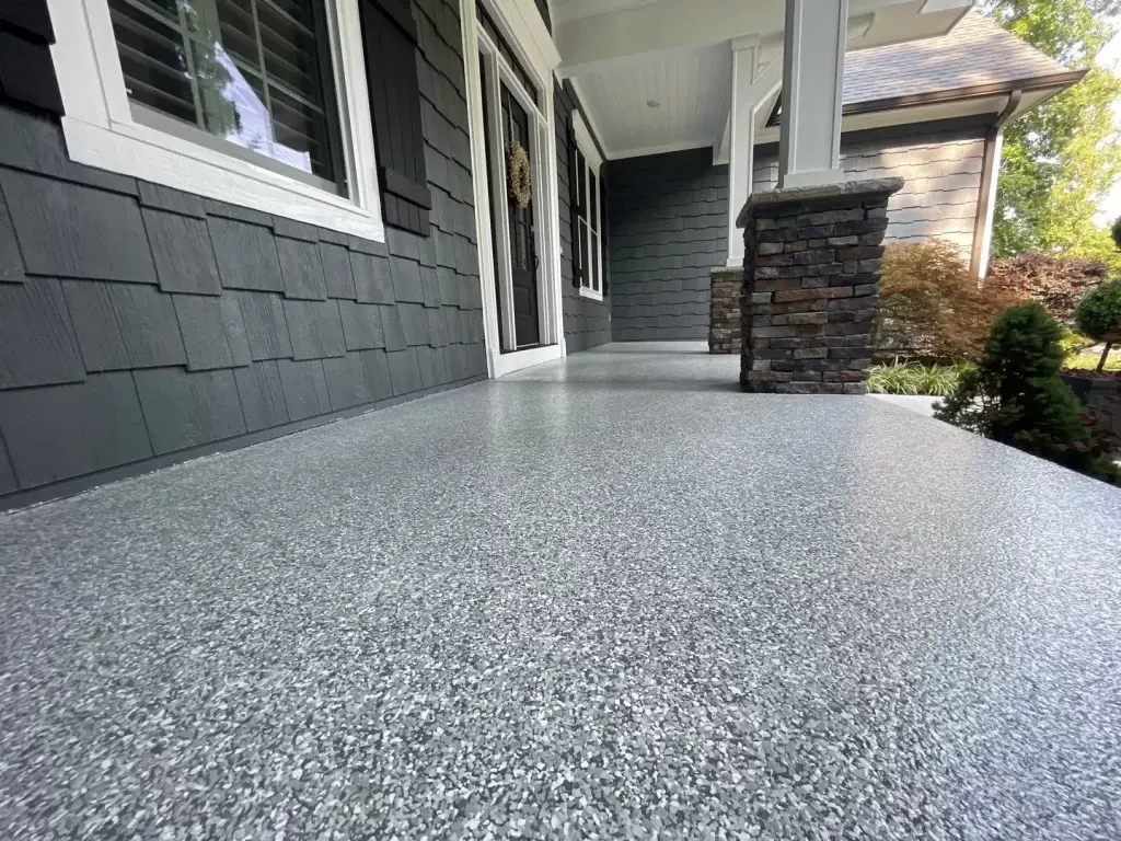 Commercial decorative flake floor system